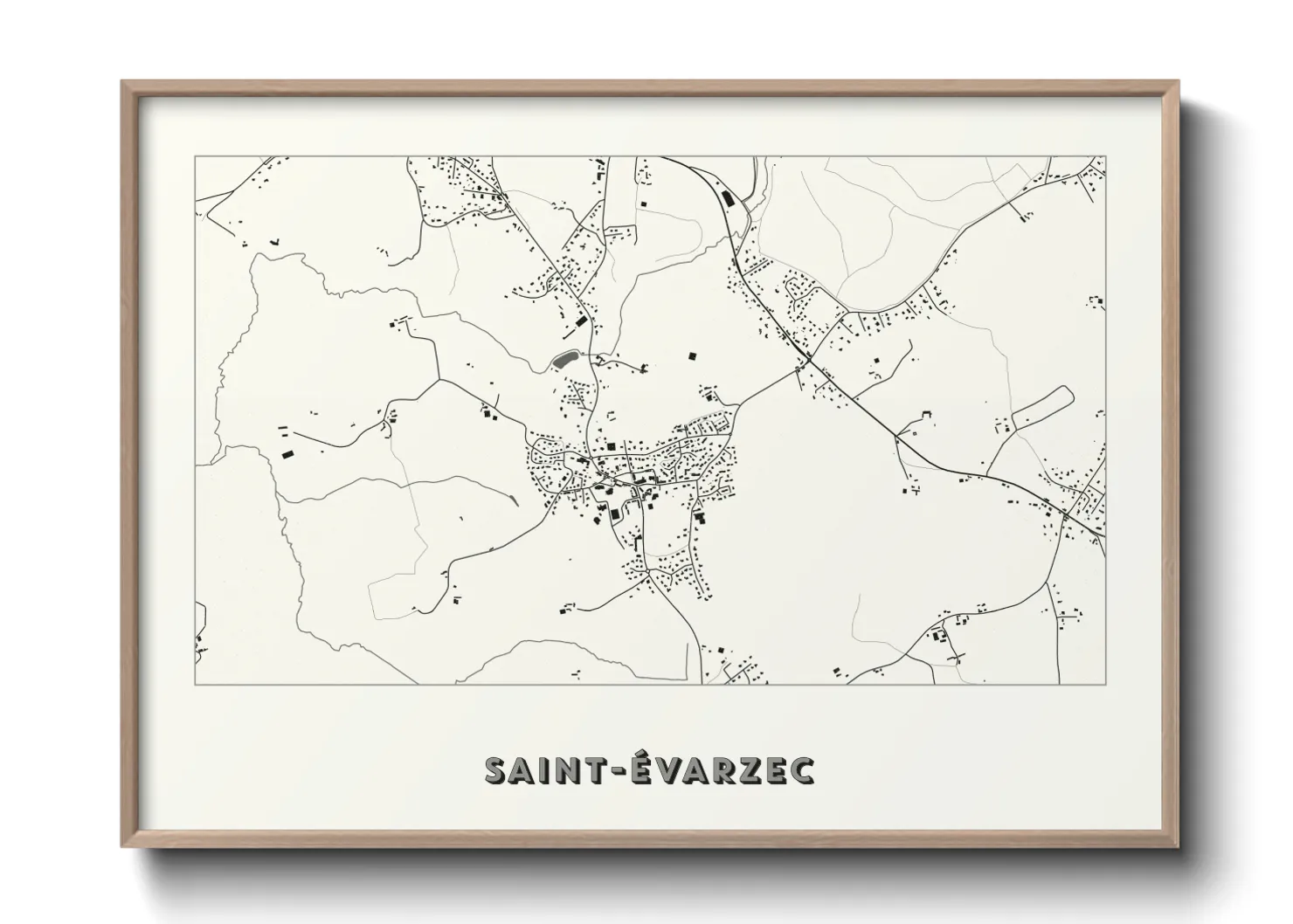 Une affiche de carte sur Saint-Évarzec
