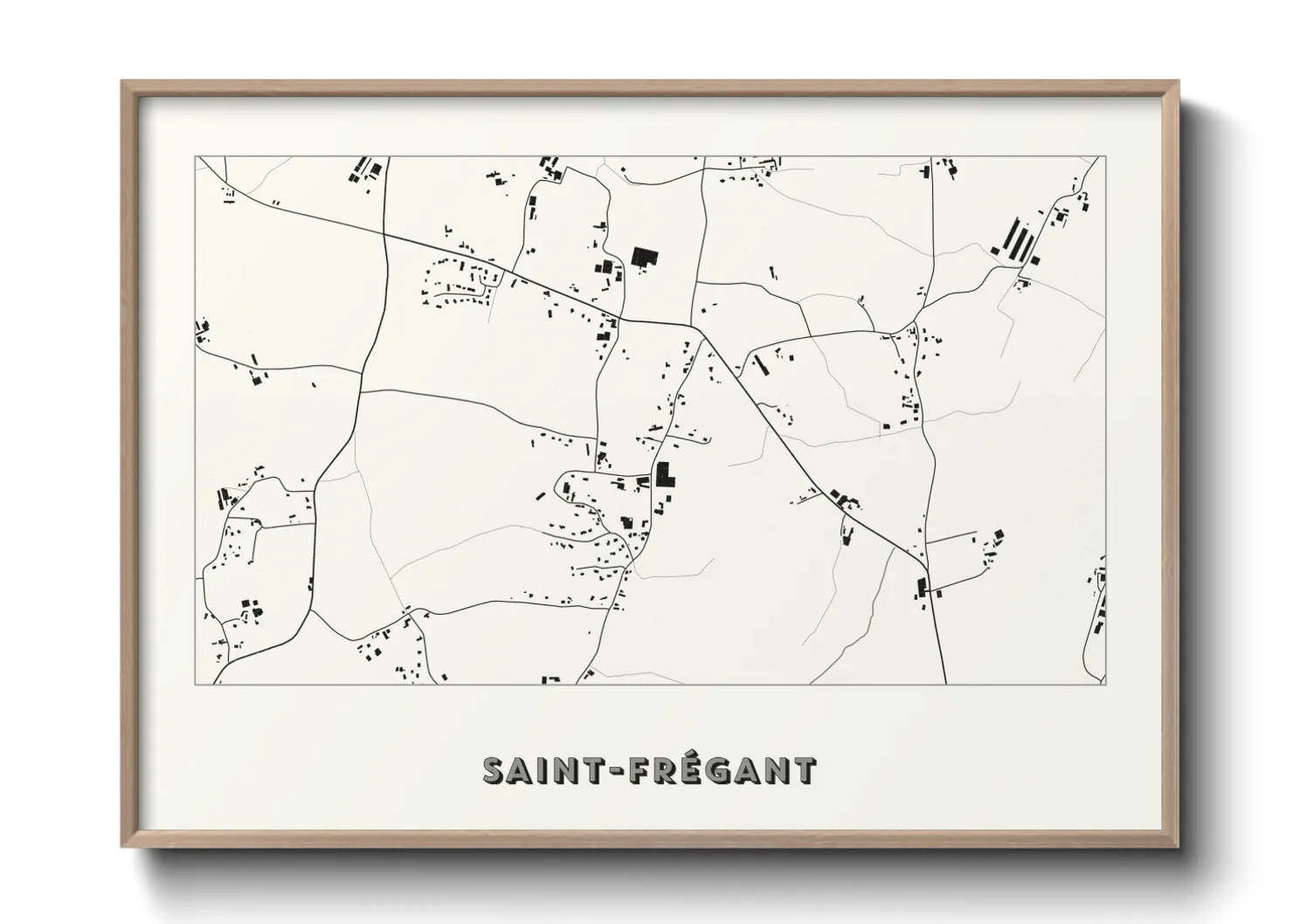 Une affiche de carte sur Saint-Frégant