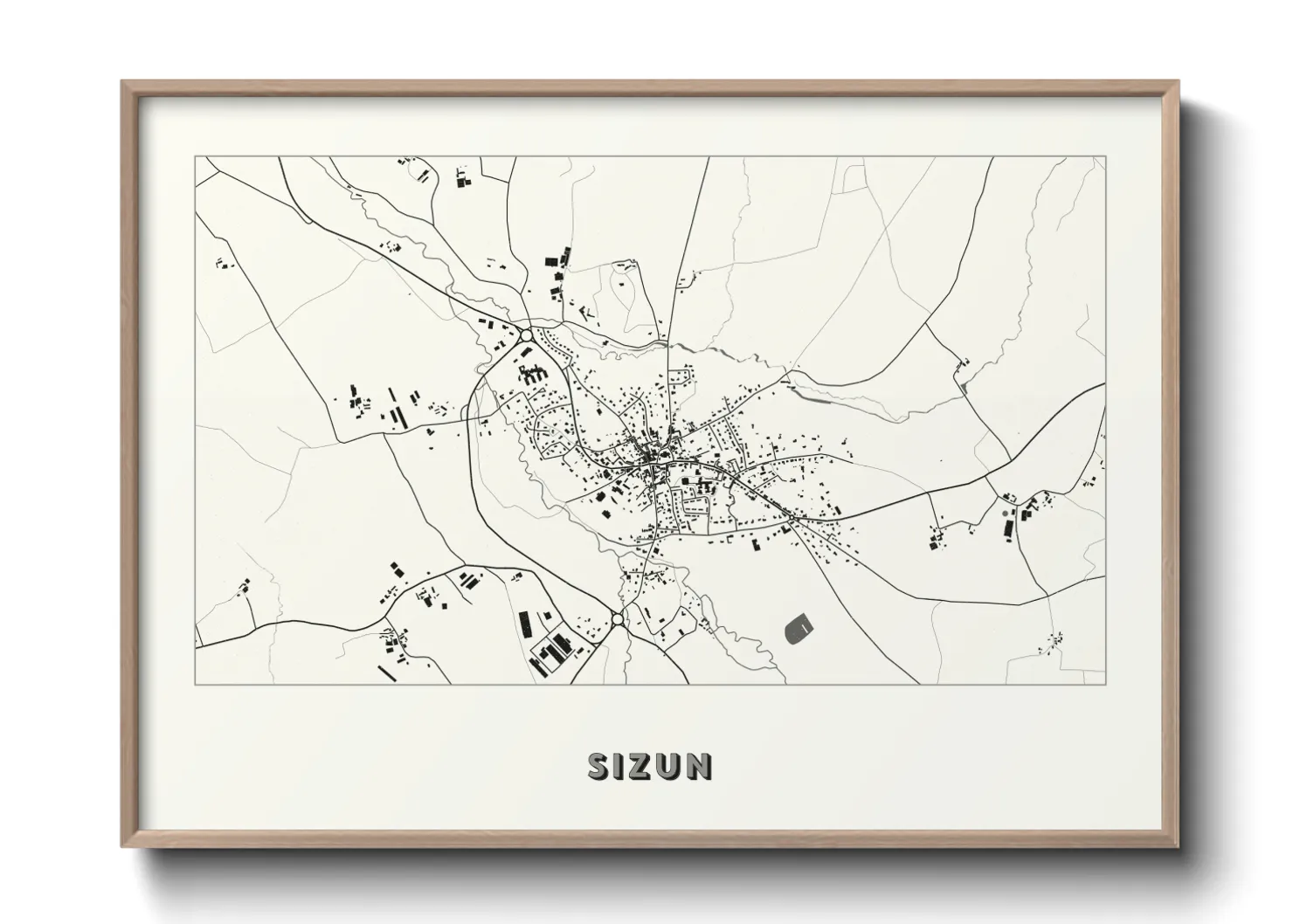 Une affiche de carte sur Sizun