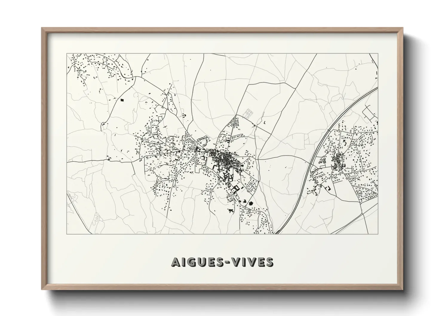 Une affiche de carte sur Aigues-Vives