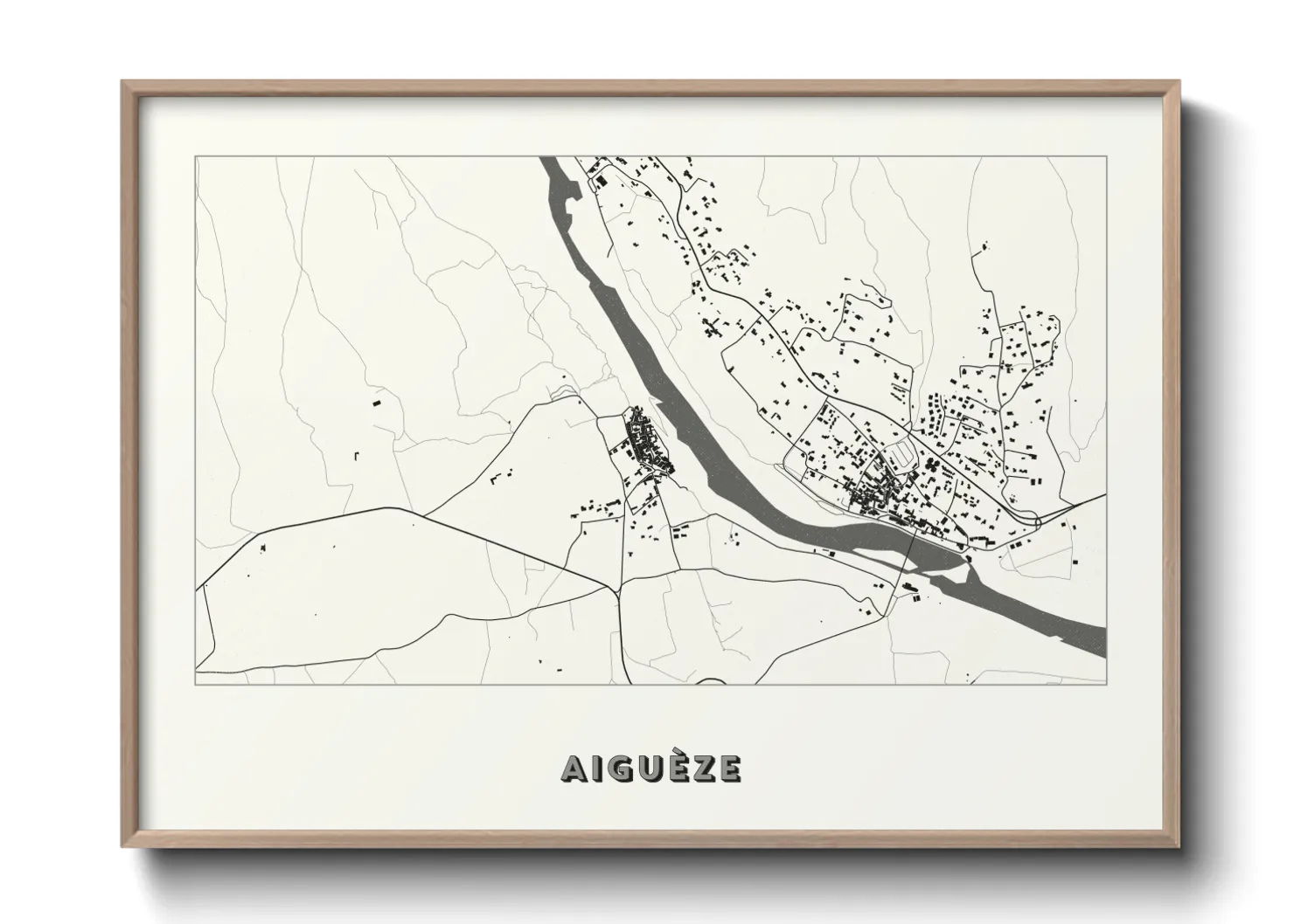 Une affiche de carte sur Aiguèze
