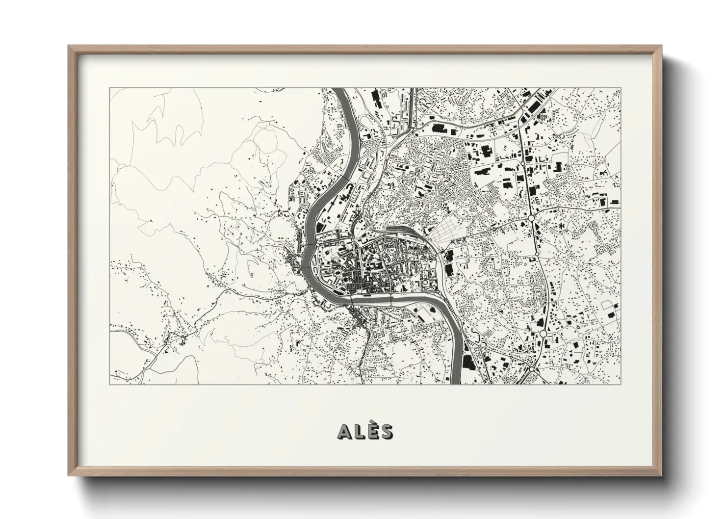 Une affiche de carte sur Alès