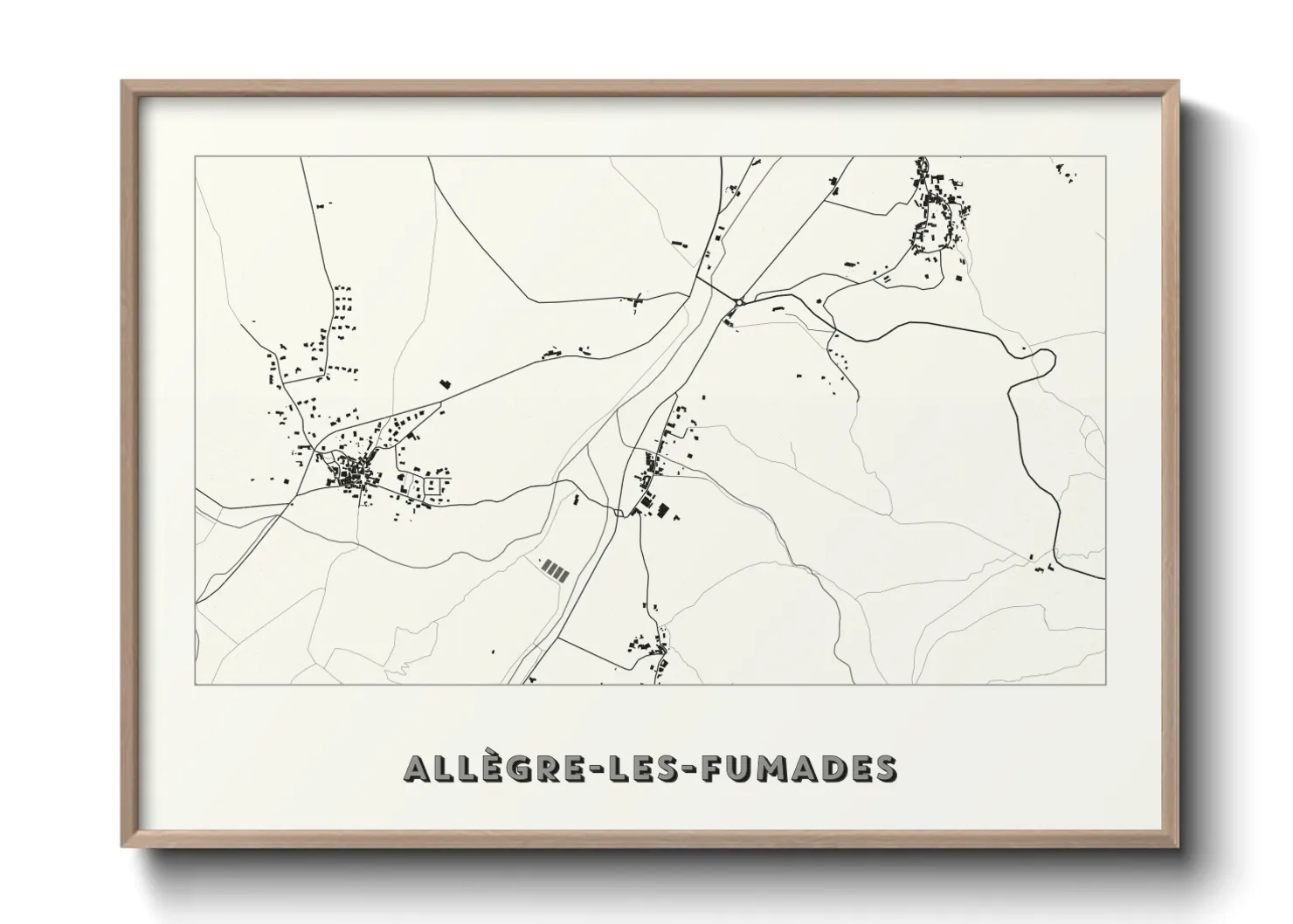 Une affiche de carte sur Allègre-les-Fumades