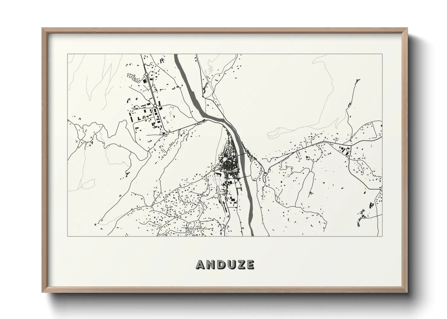 Une affiche de carte sur Anduze