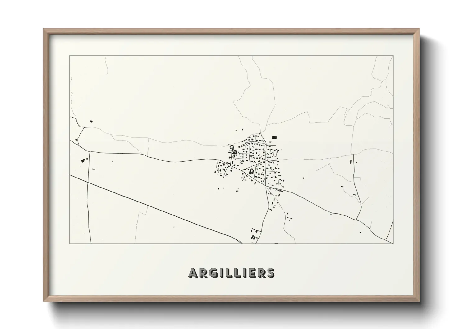 Une affiche de carte sur Argilliers
