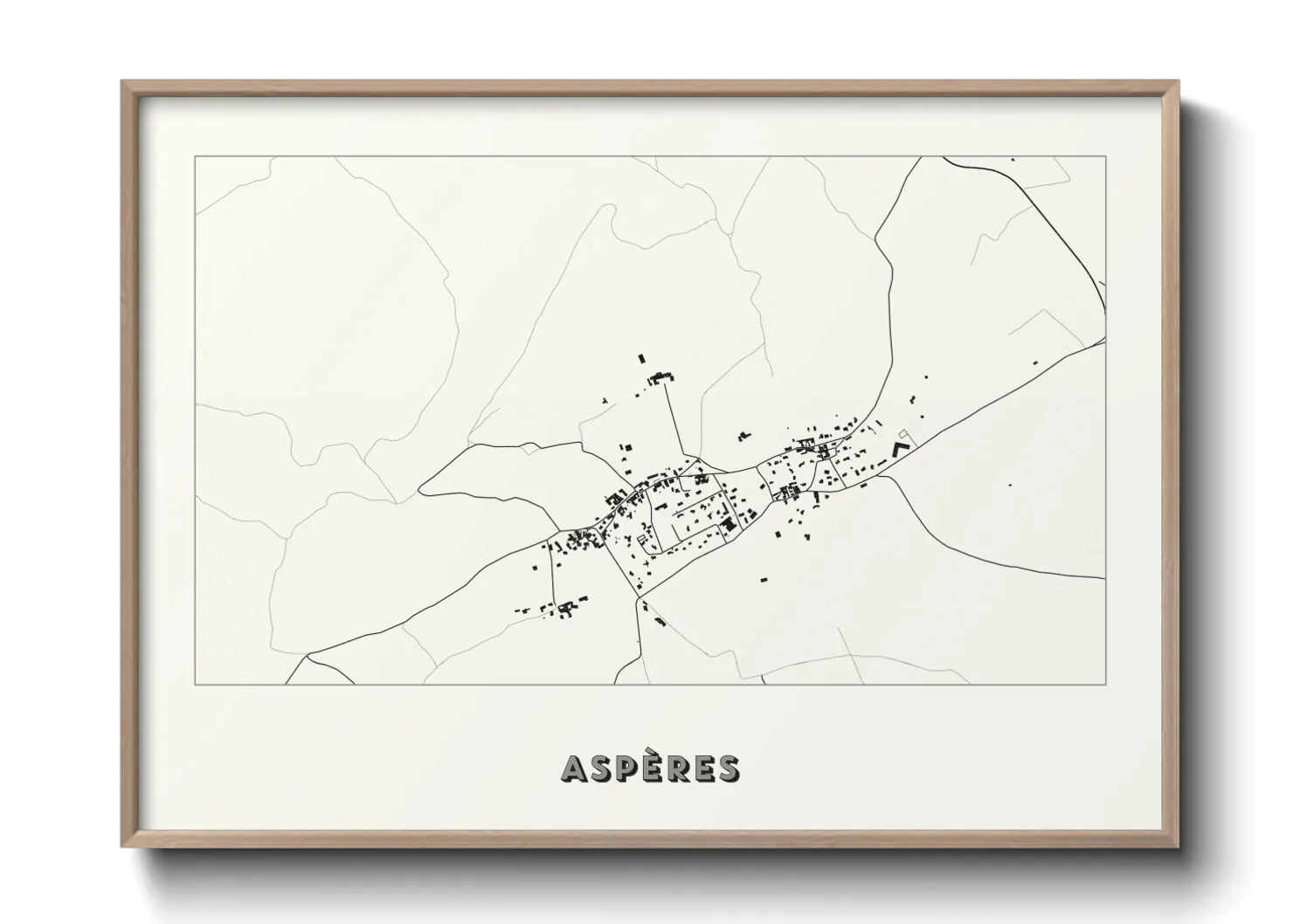 Une affiche de carte sur Aspères