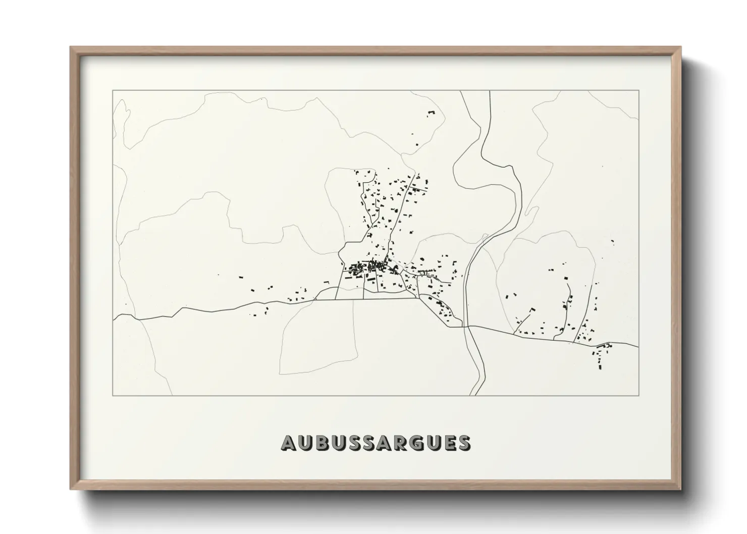 Une affiche de carte sur Aubussargues