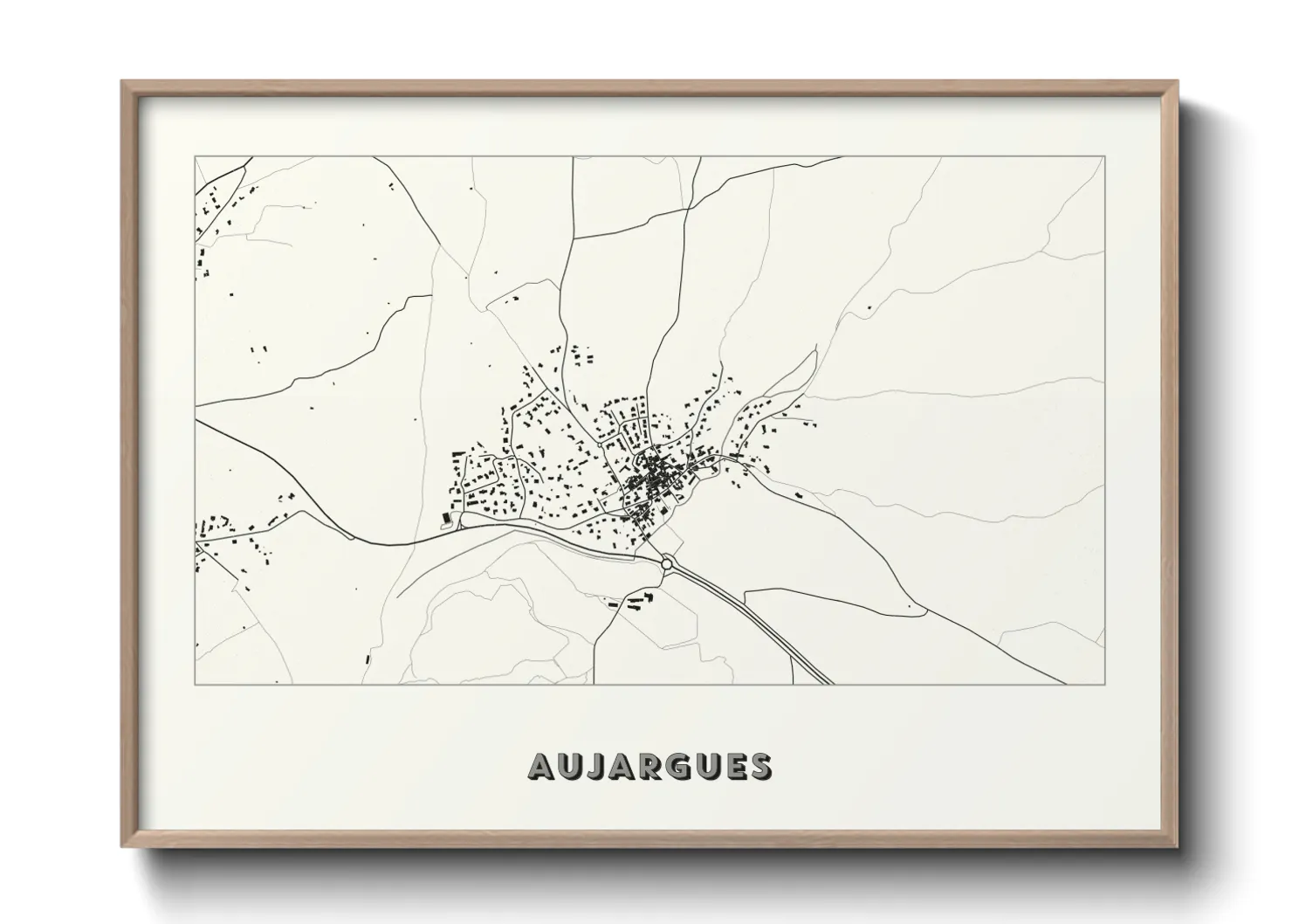 Une affiche de carte sur Aujargues