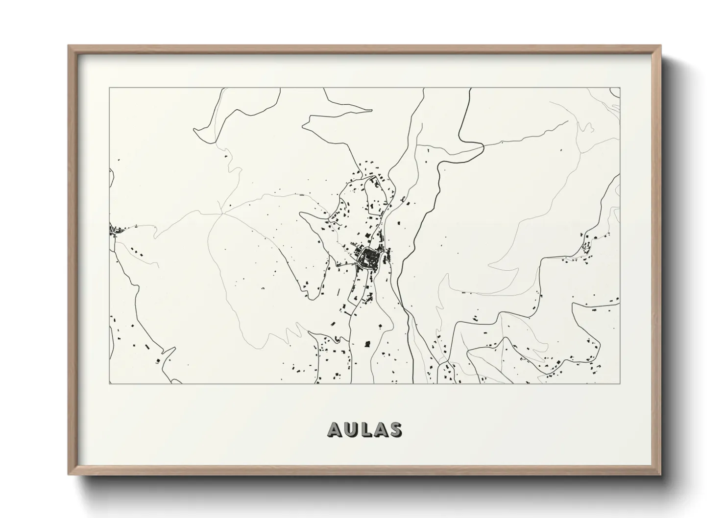 Une affiche de carte sur Aulas