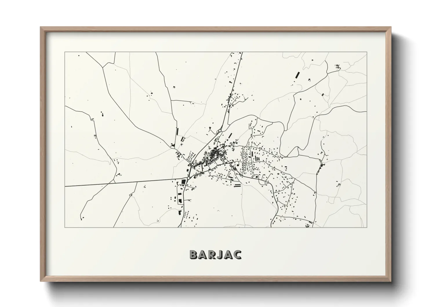 Une affiche de carte sur Barjac