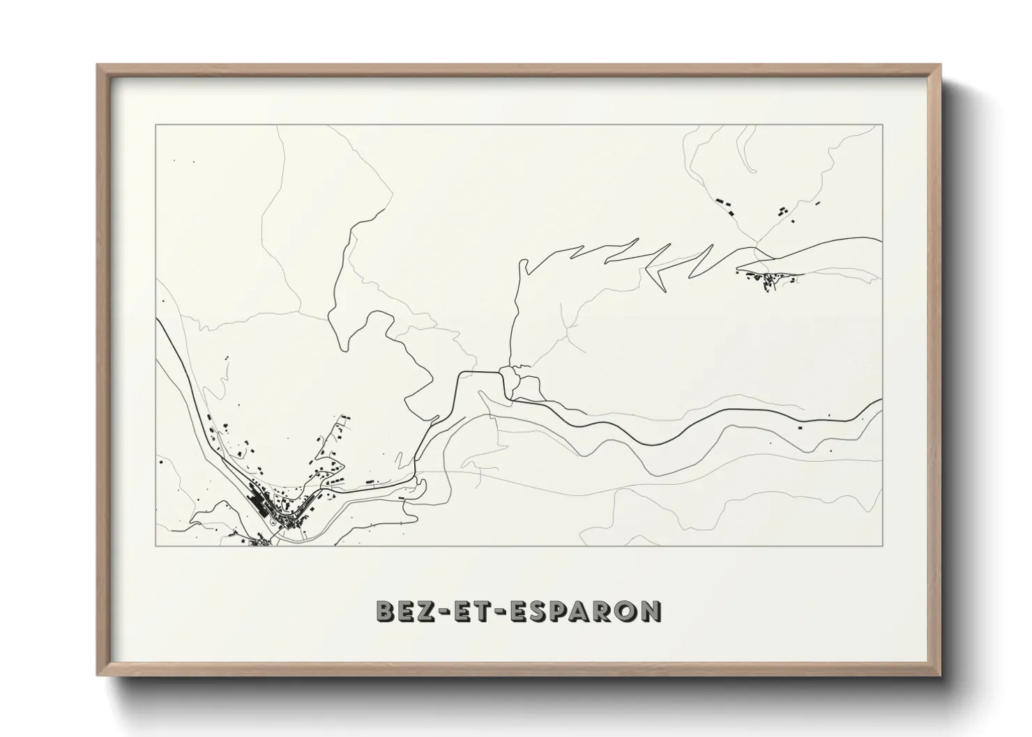 Une affiche de carte sur Bez-et-Esparon