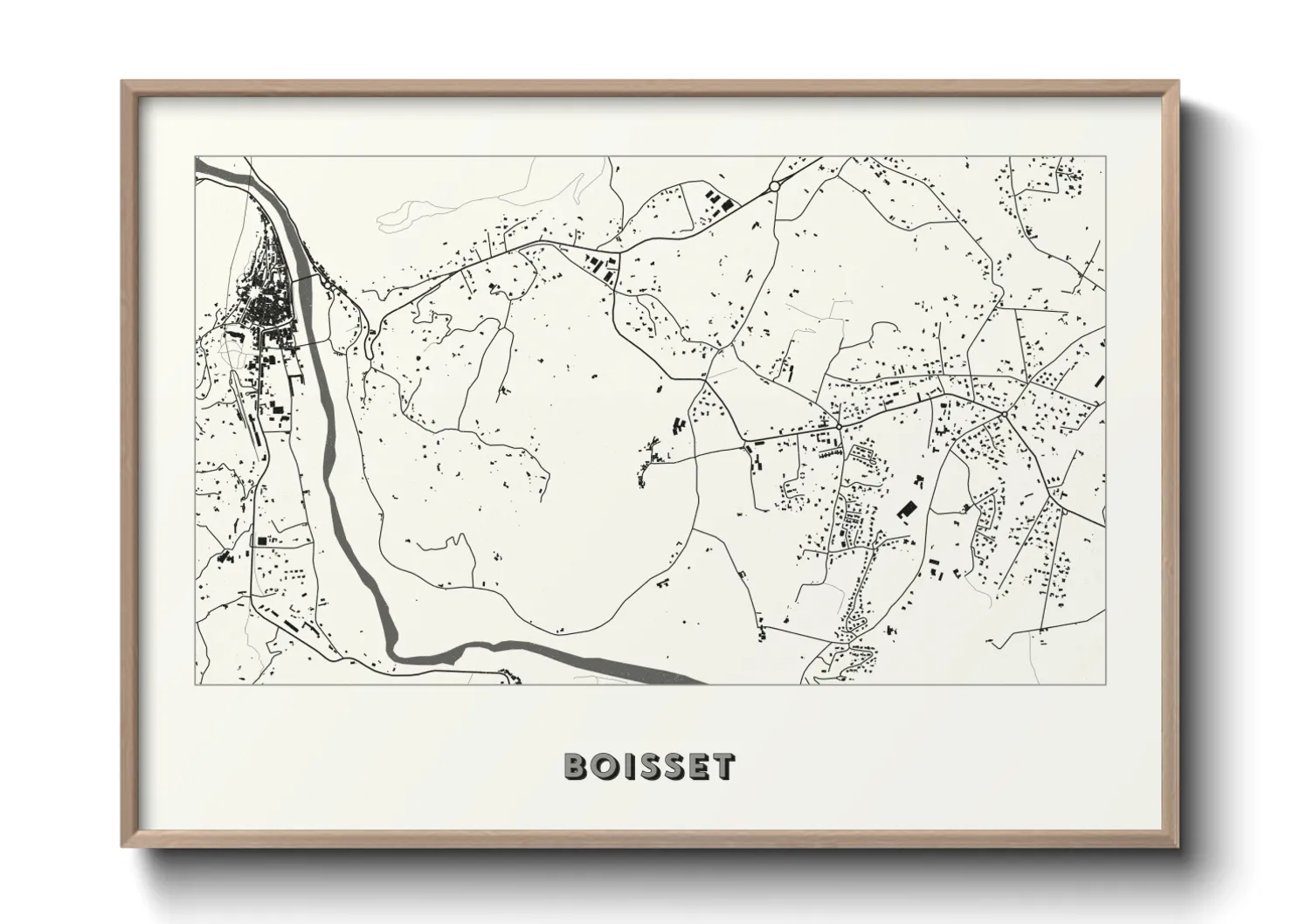 Une affiche de carte sur Boisset