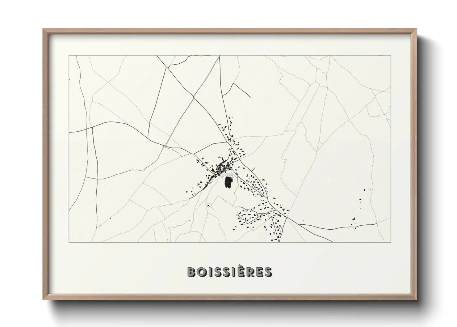 Une affiche de carte sur Boissières