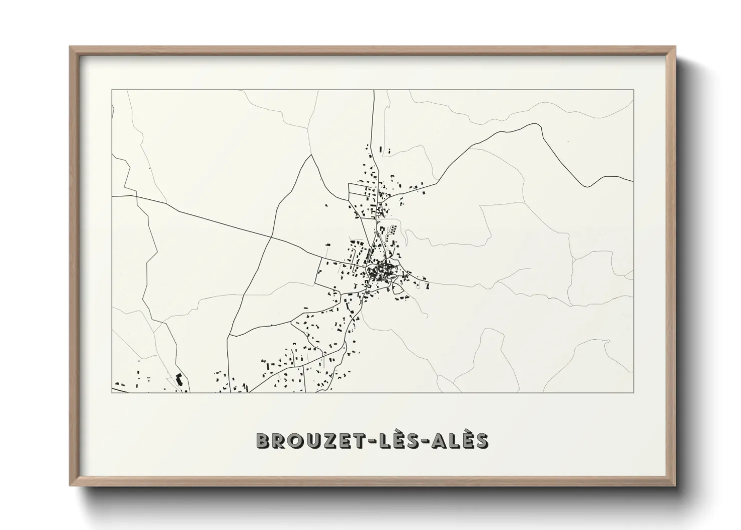 Une affiche de carte sur Brouzet-lès-Alès