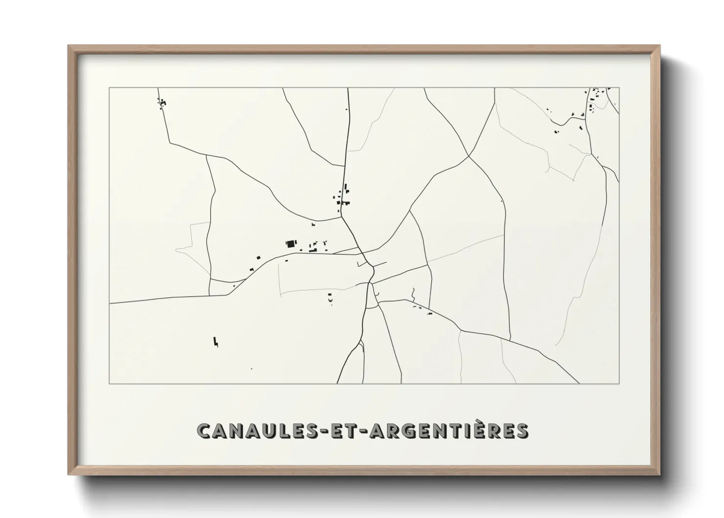 Une affiche de carte sur Canaules-et-Argentières