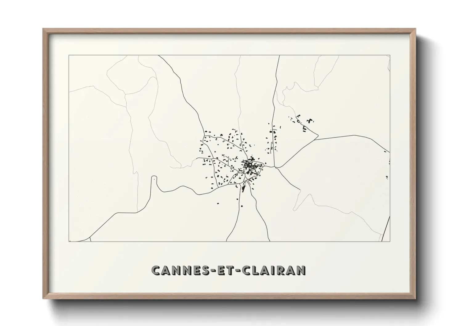 Une affiche de carte sur Cannes-et-Clairan