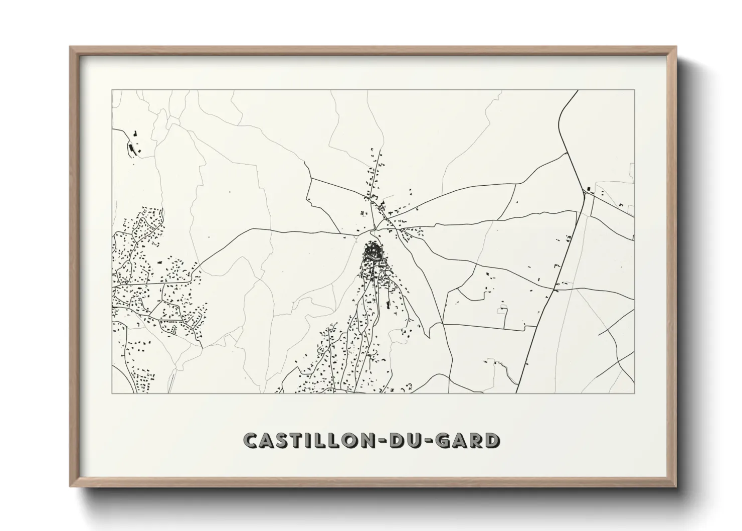 Une affiche de carte sur Castillon-du-Gard