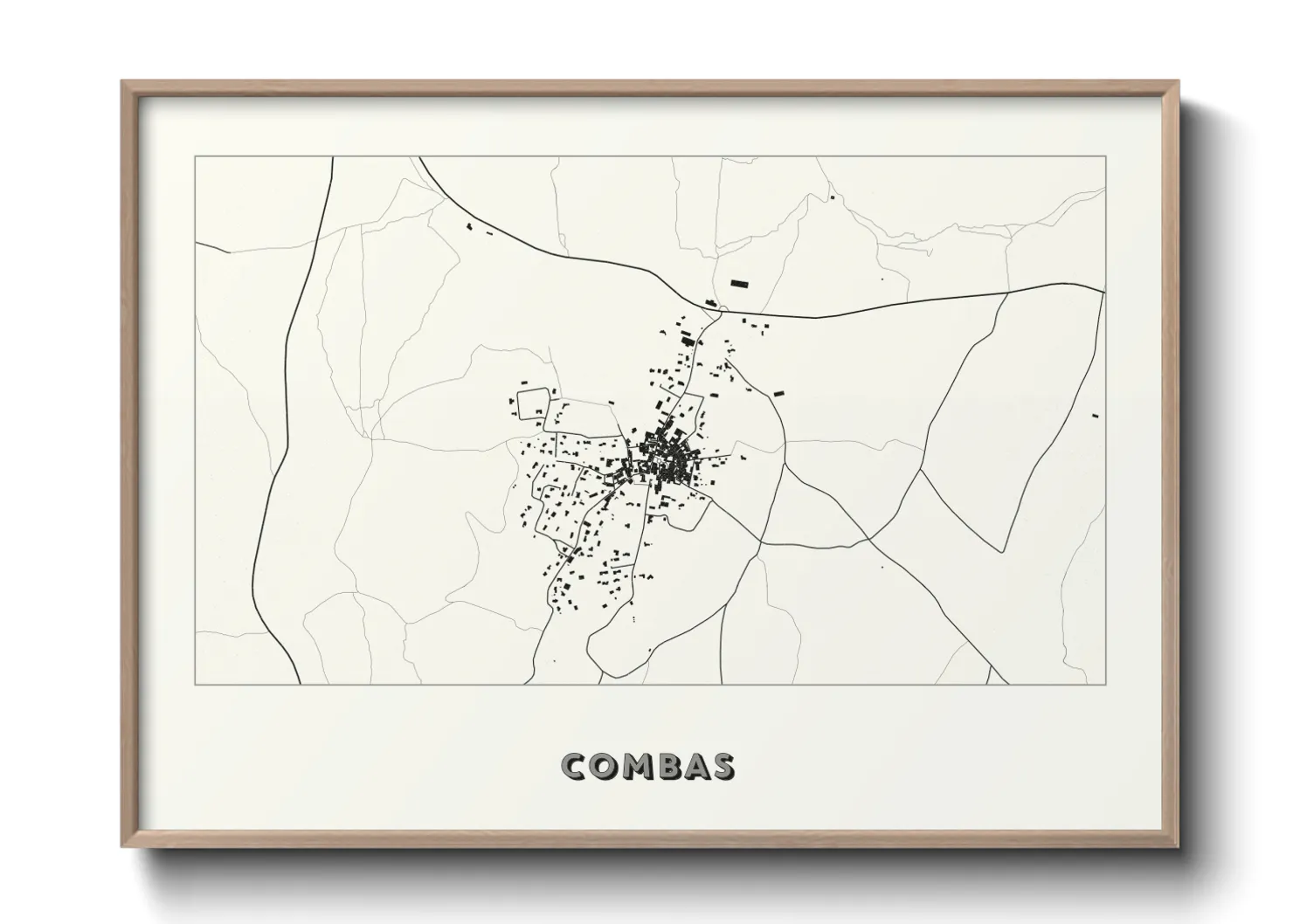 Une affiche de carte sur Combas
