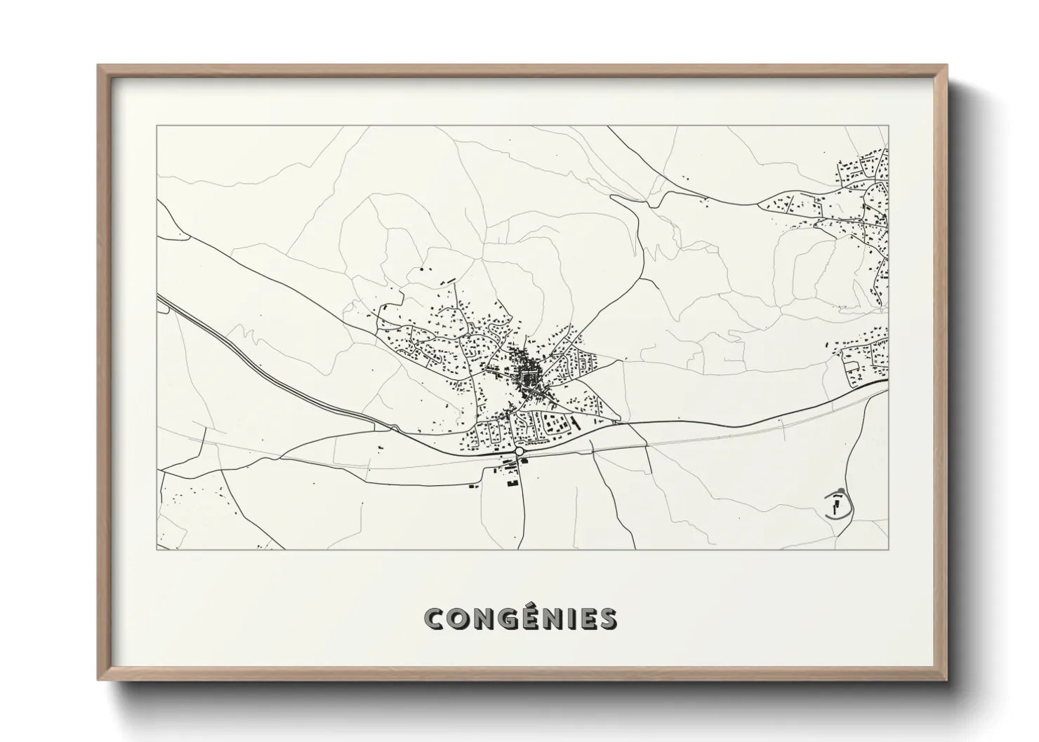 Une affiche de carte sur Congénies