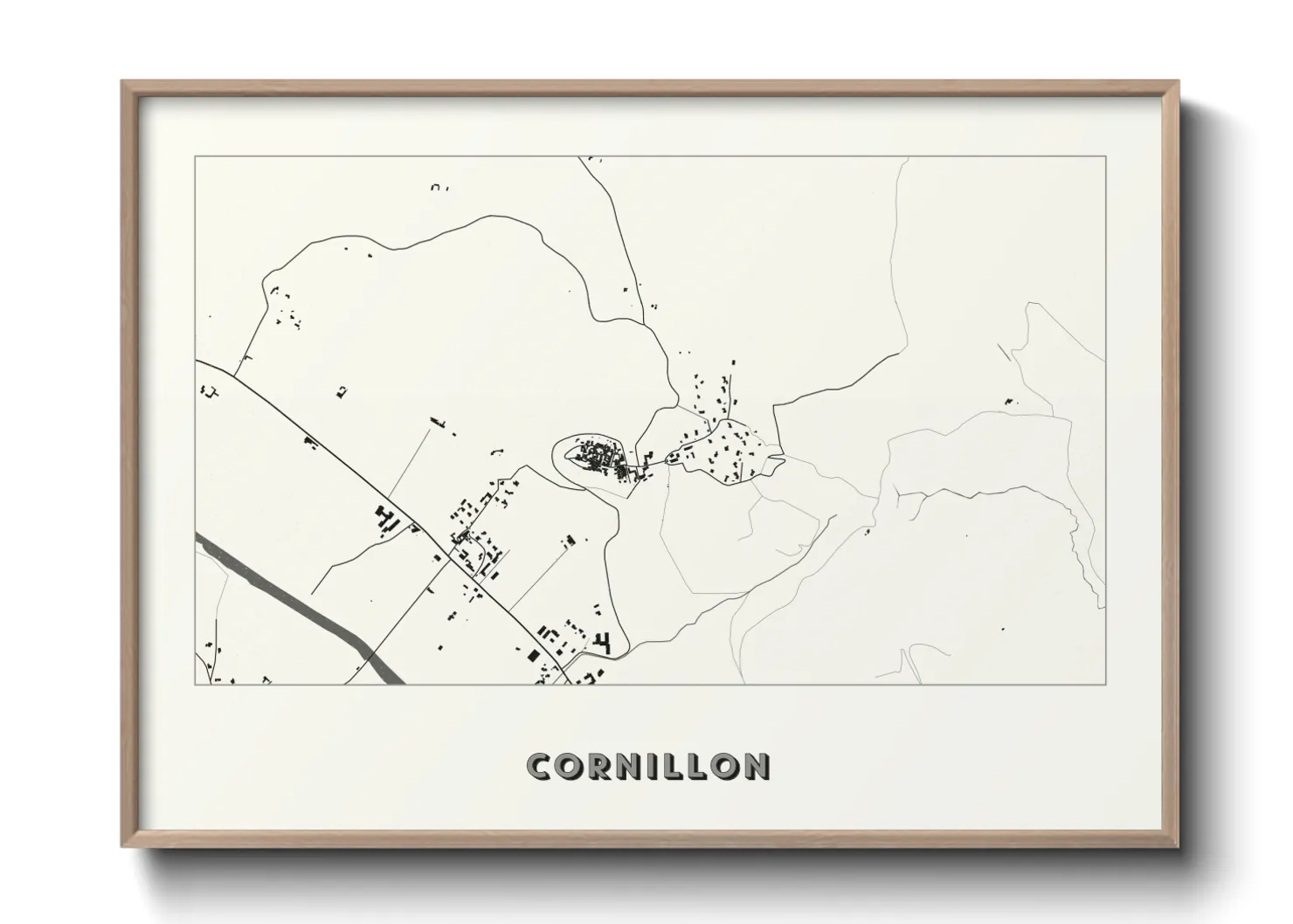 Une affiche de carte sur Cornillon