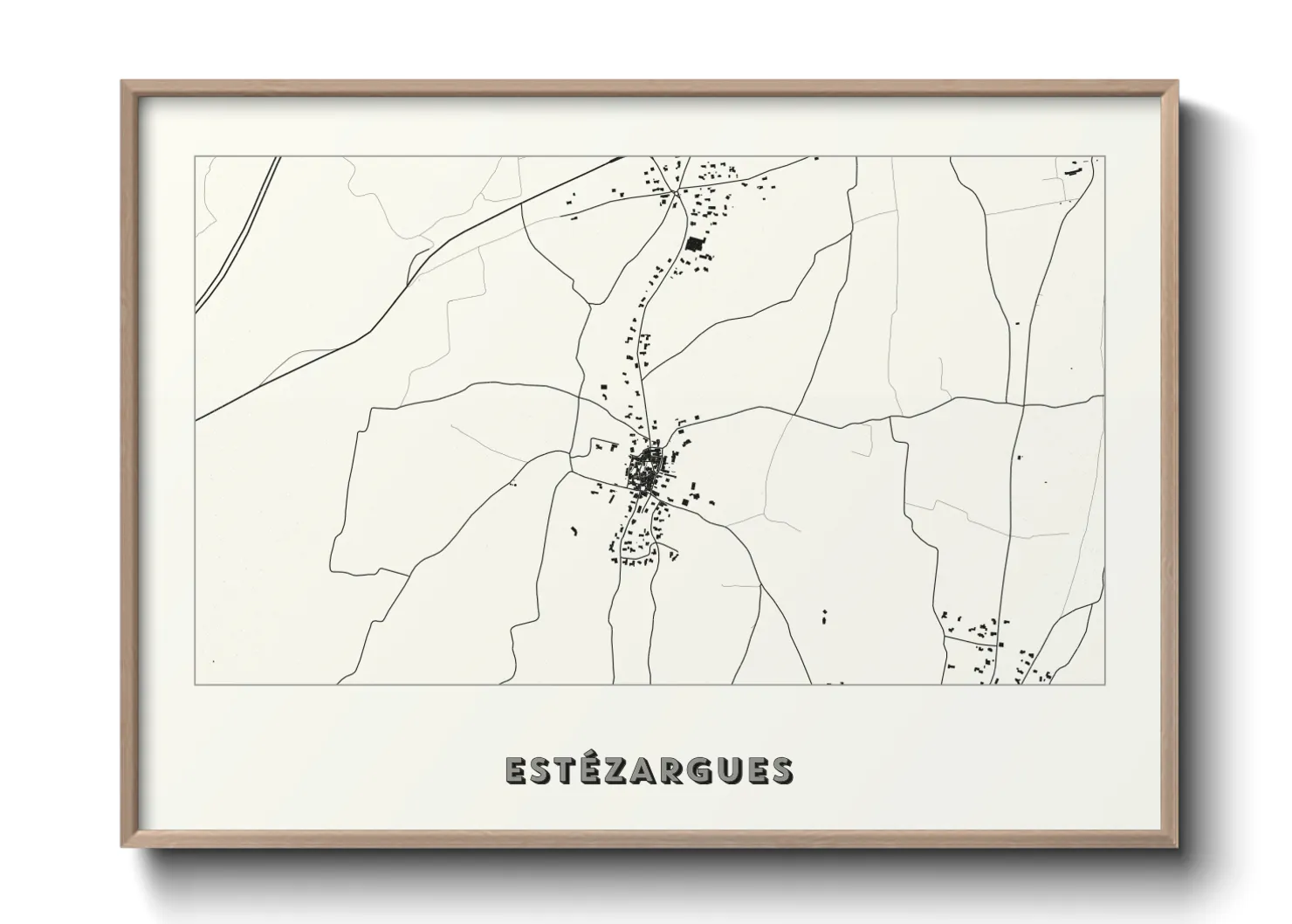 Une affiche de carte sur Estézargues