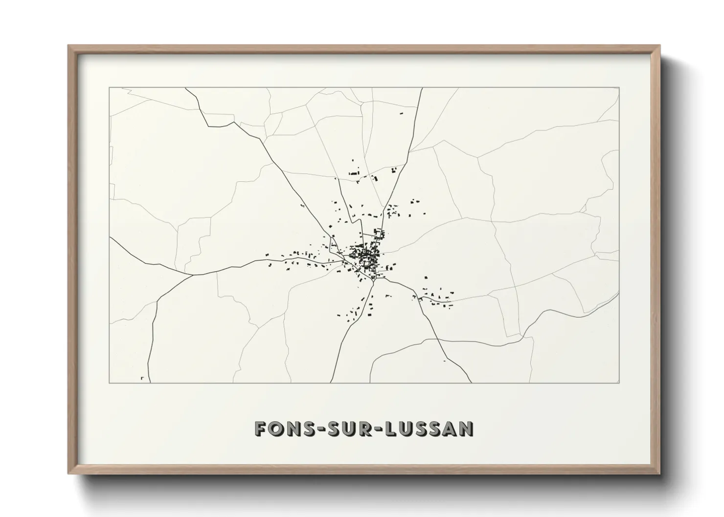 Une affiche de carte sur Fons-sur-Lussan