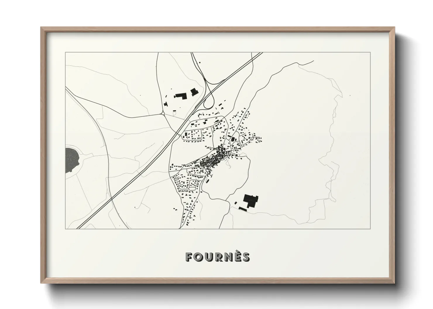 Une affiche de carte sur Fournès