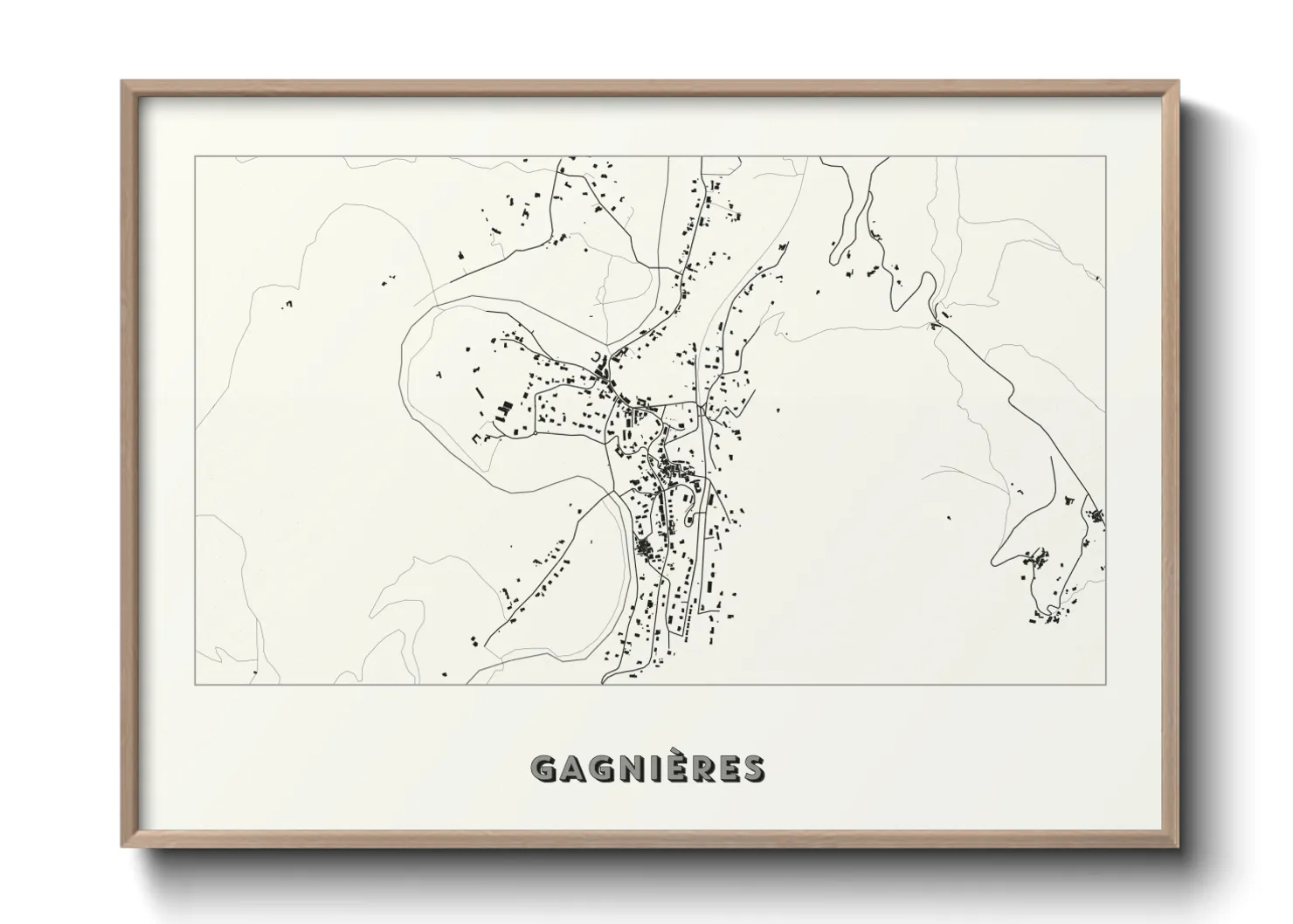 Une affiche de carte sur Gagnières