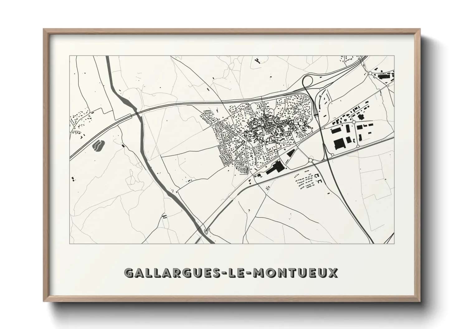 Une affiche de carte sur Gallargues-le-Montueux