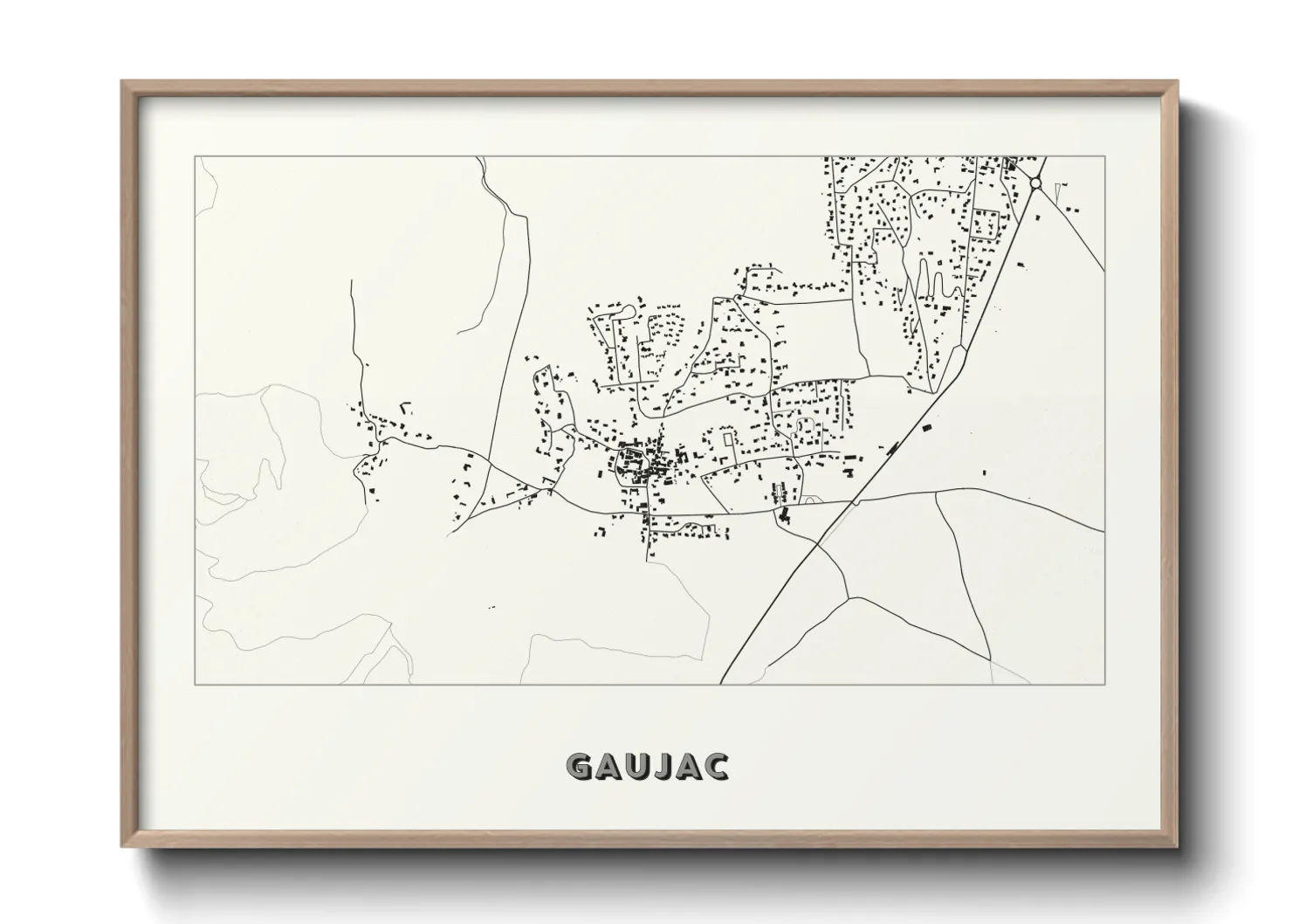 Une affiche de carte sur Gaujac