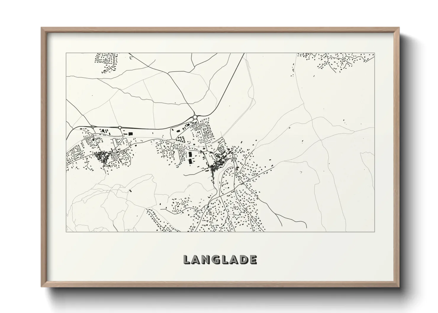 Une affiche de carte sur Langlade