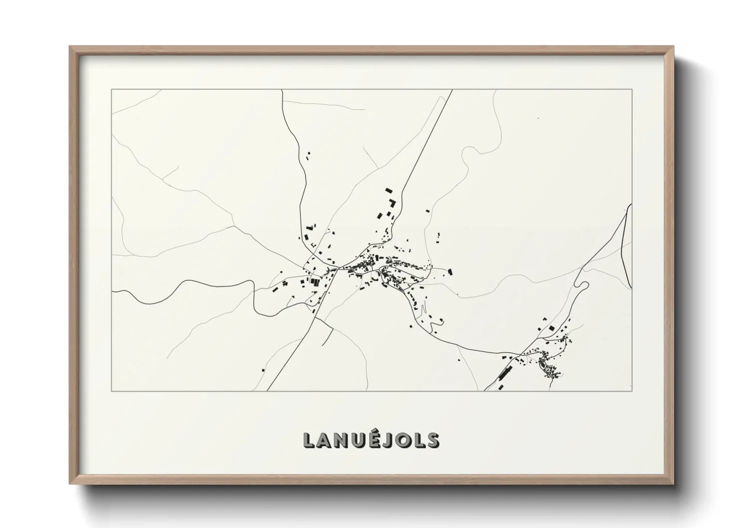 Une affiche de carte sur Lanuéjols