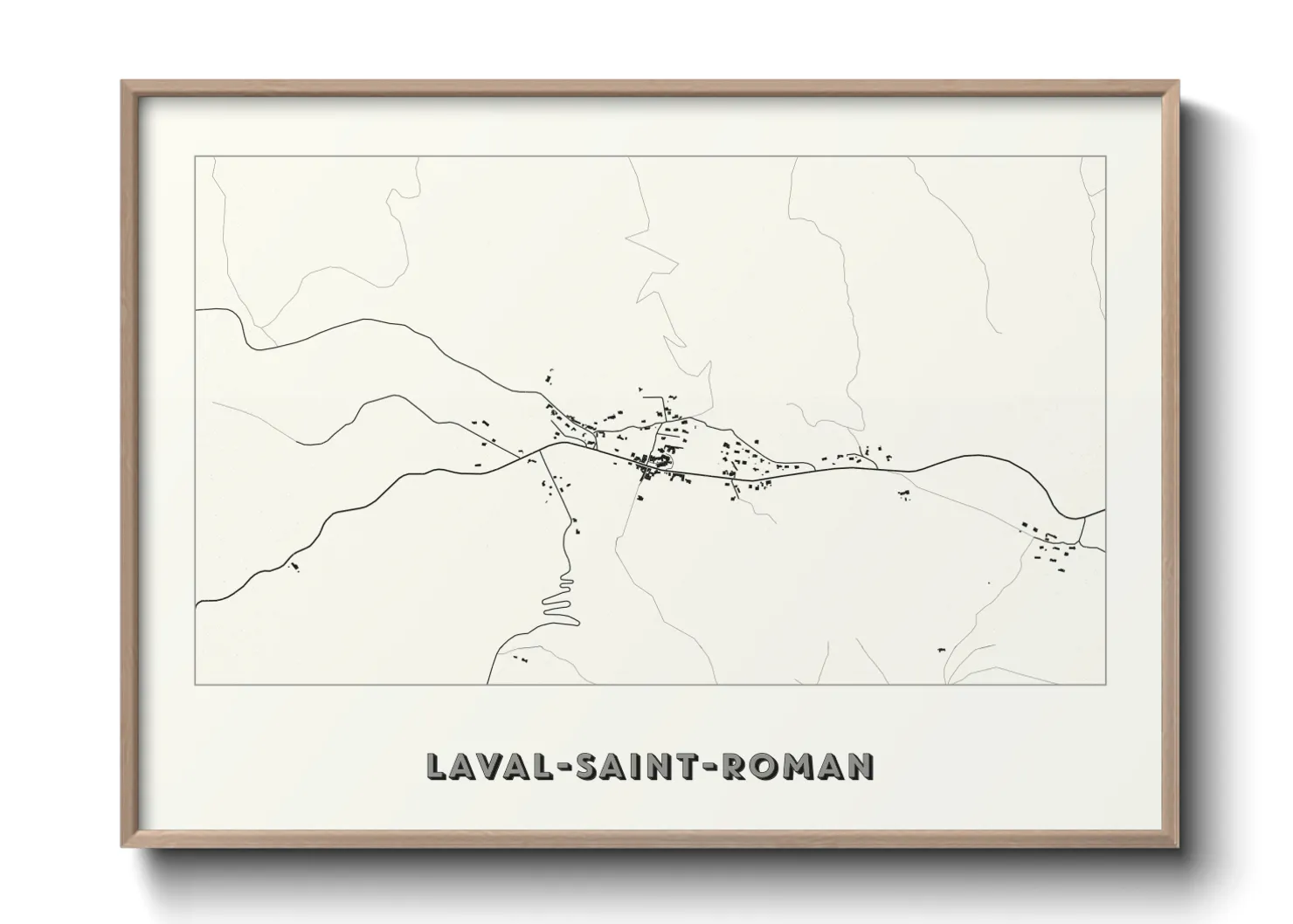Une affiche de carte sur Laval-Saint-Roman