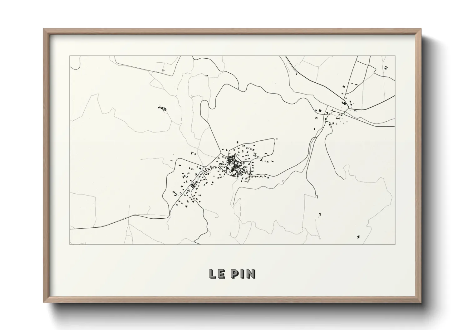 Une affiche de carte sur Le Pin