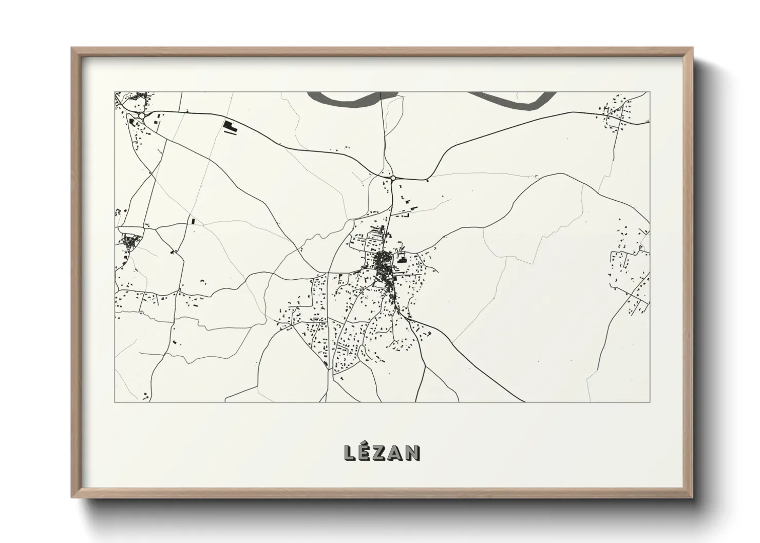 Une affiche de carte sur Lézan