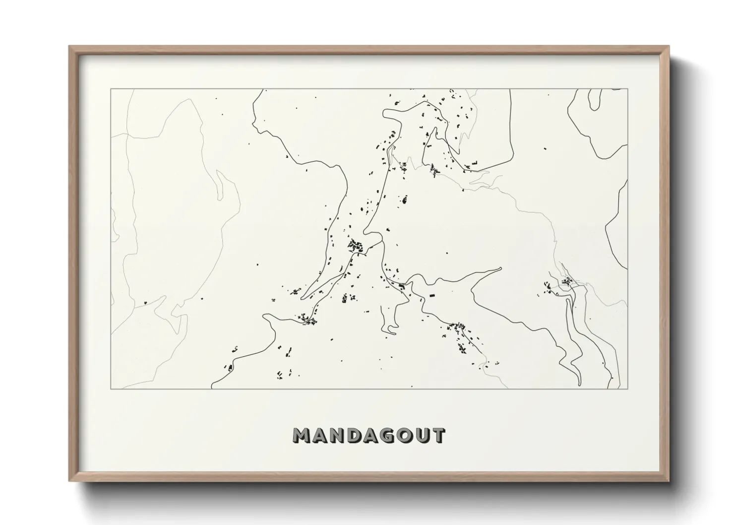 Une affiche de carte sur Mandagout
