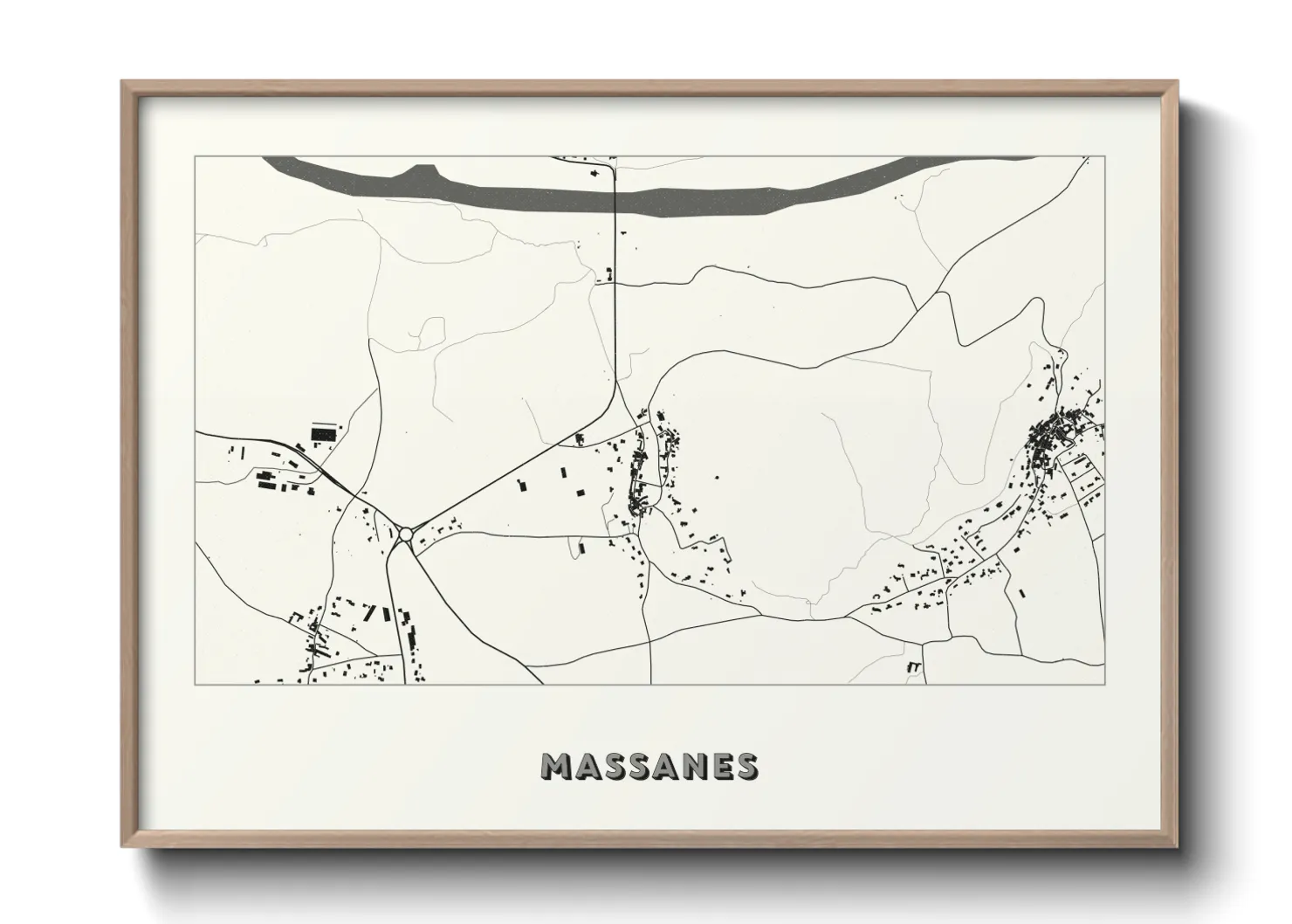 Une affiche de carte sur Massanes