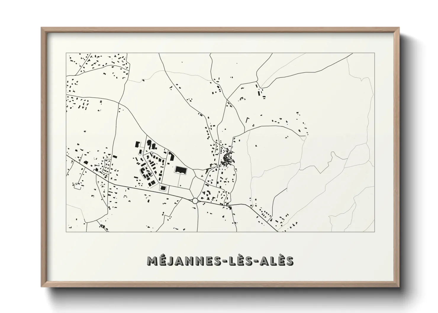 Une affiche de carte sur Méjannes-lès-Alès