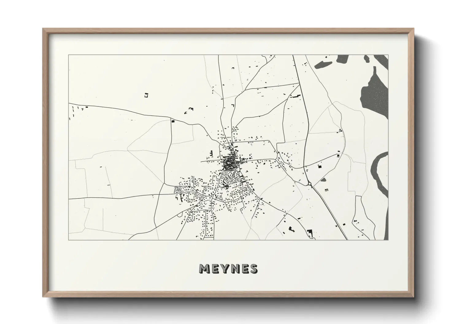 Une affiche de carte sur Meynes