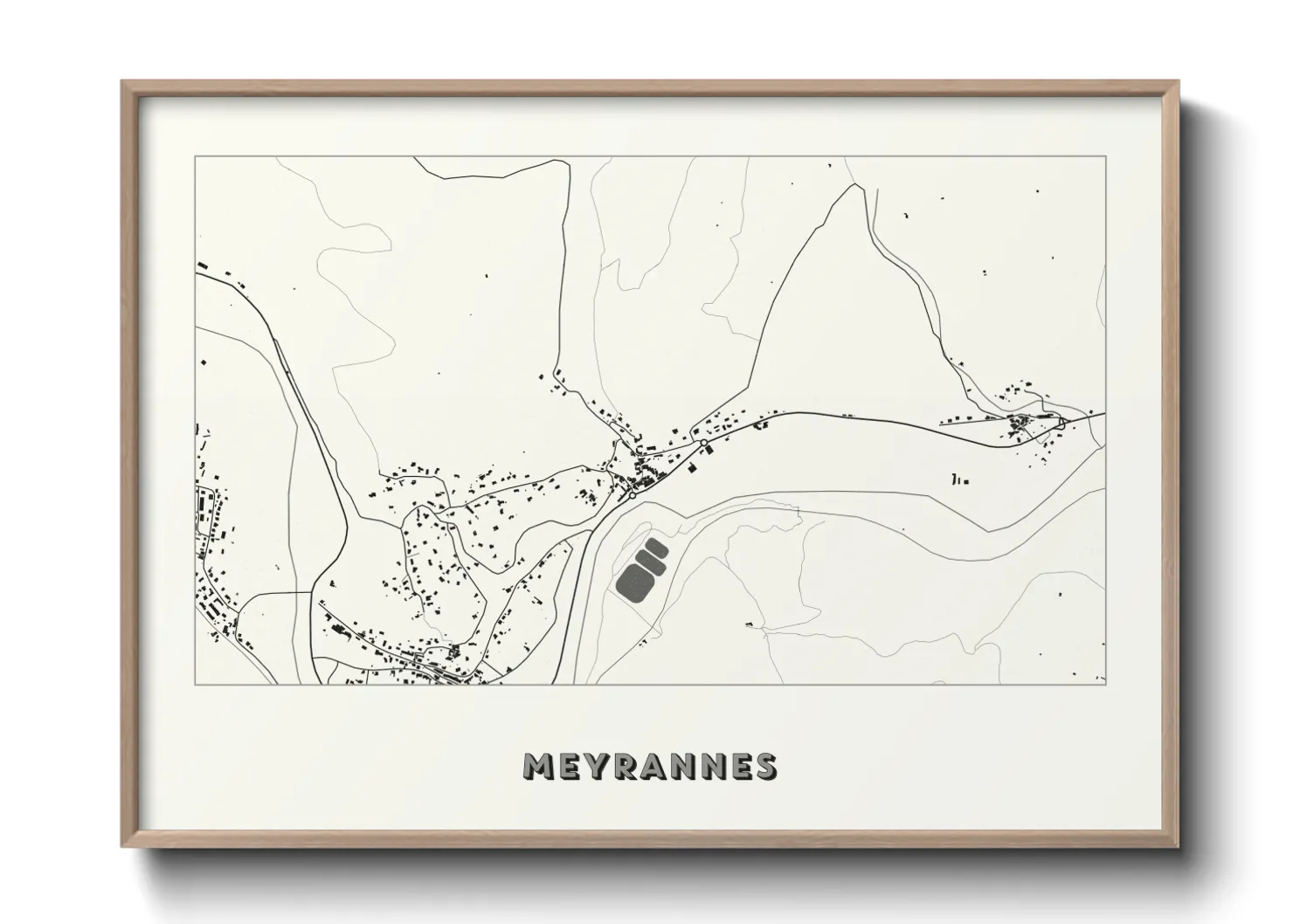 Une affiche de carte sur Meyrannes