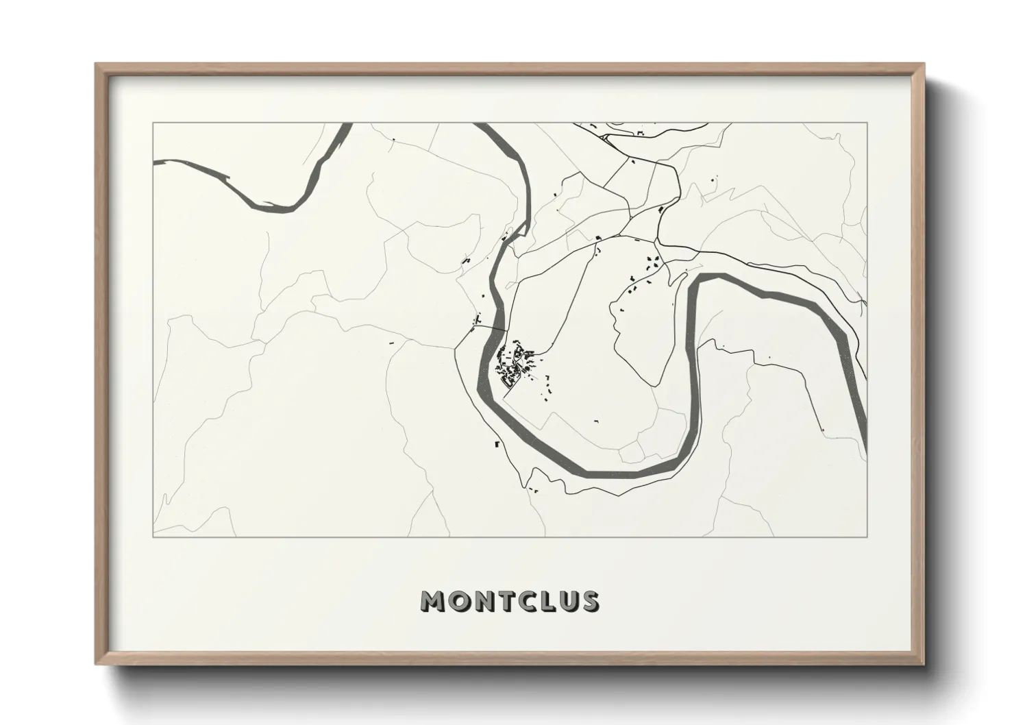Une affiche de carte sur Montclus