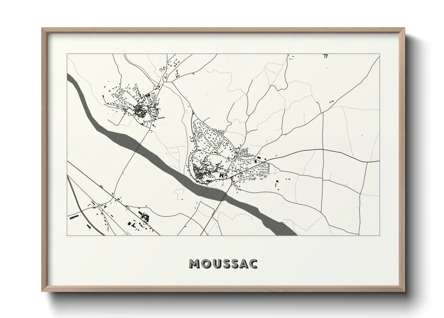 Une affiche de carte sur Moussac