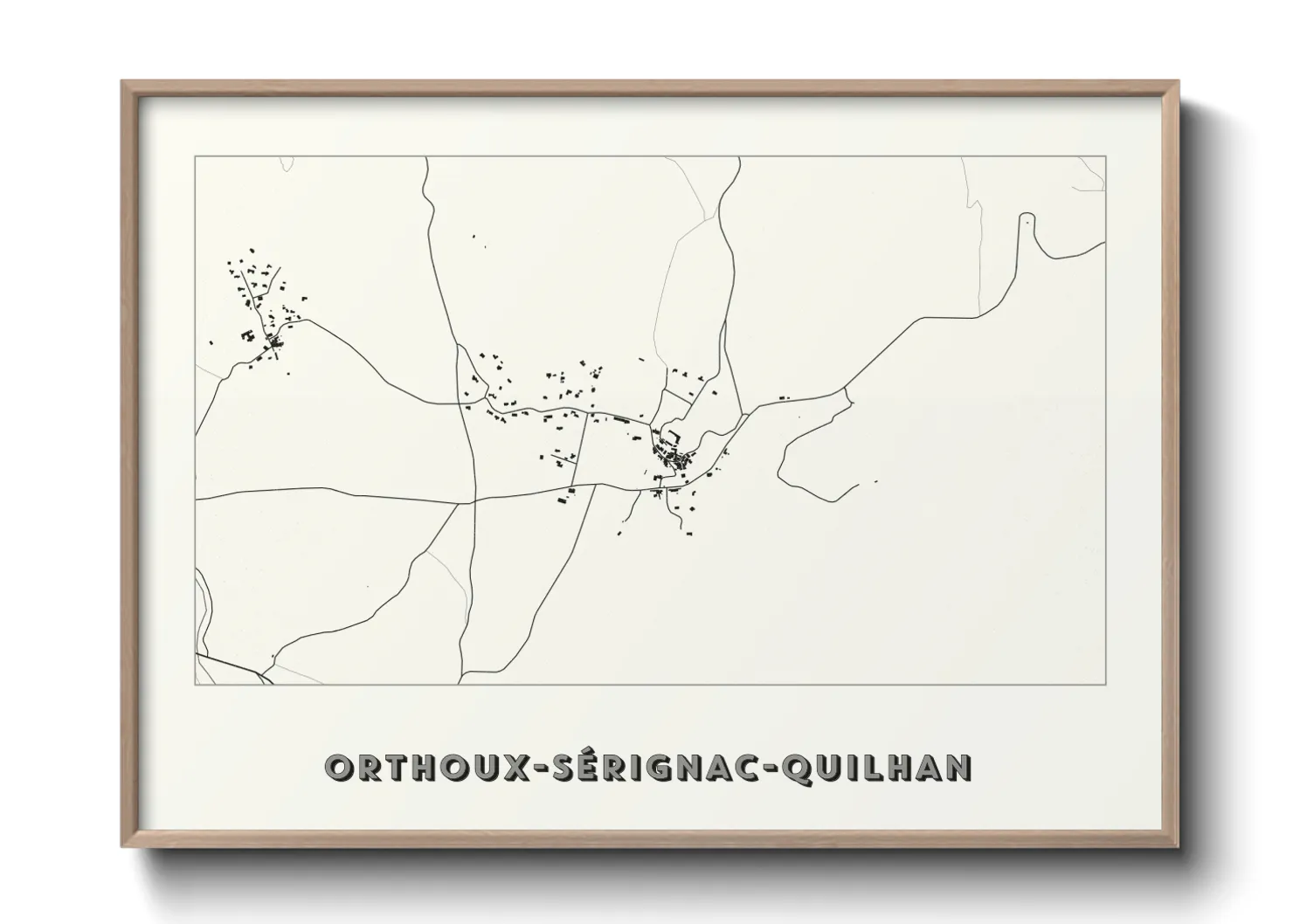 Une affiche de carte sur Orthoux-Sérignac-Quilhan
