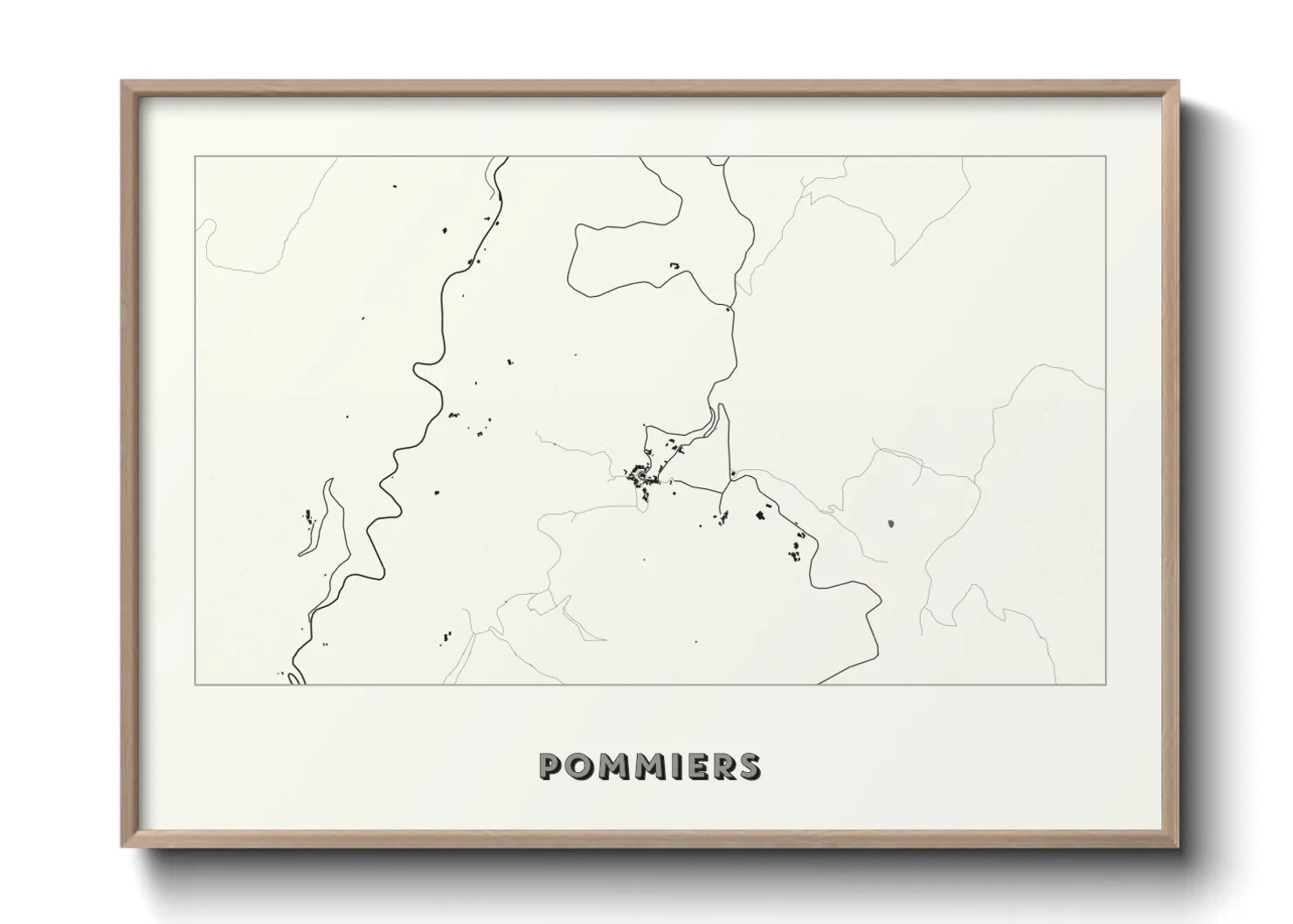 Une affiche de carte sur Pommiers