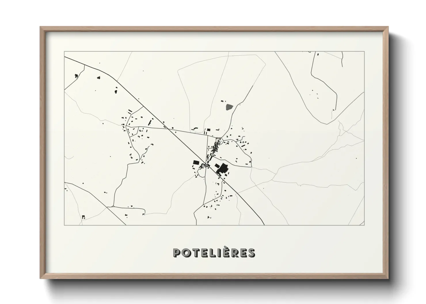 Une affiche de carte sur Potelières