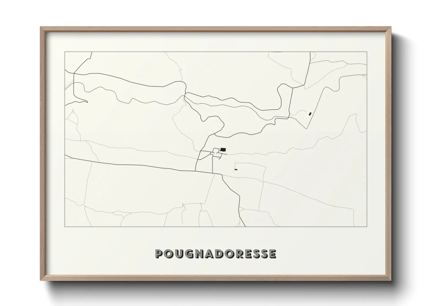 Une affiche de carte sur Pougnadoresse