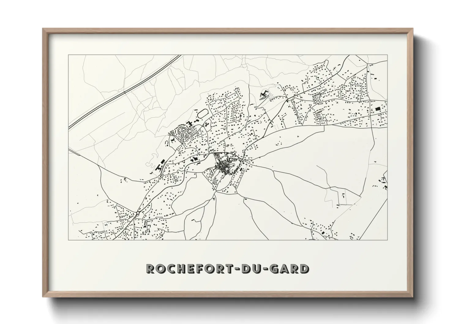 Une affiche de carte sur Rochefort-du-Gard
