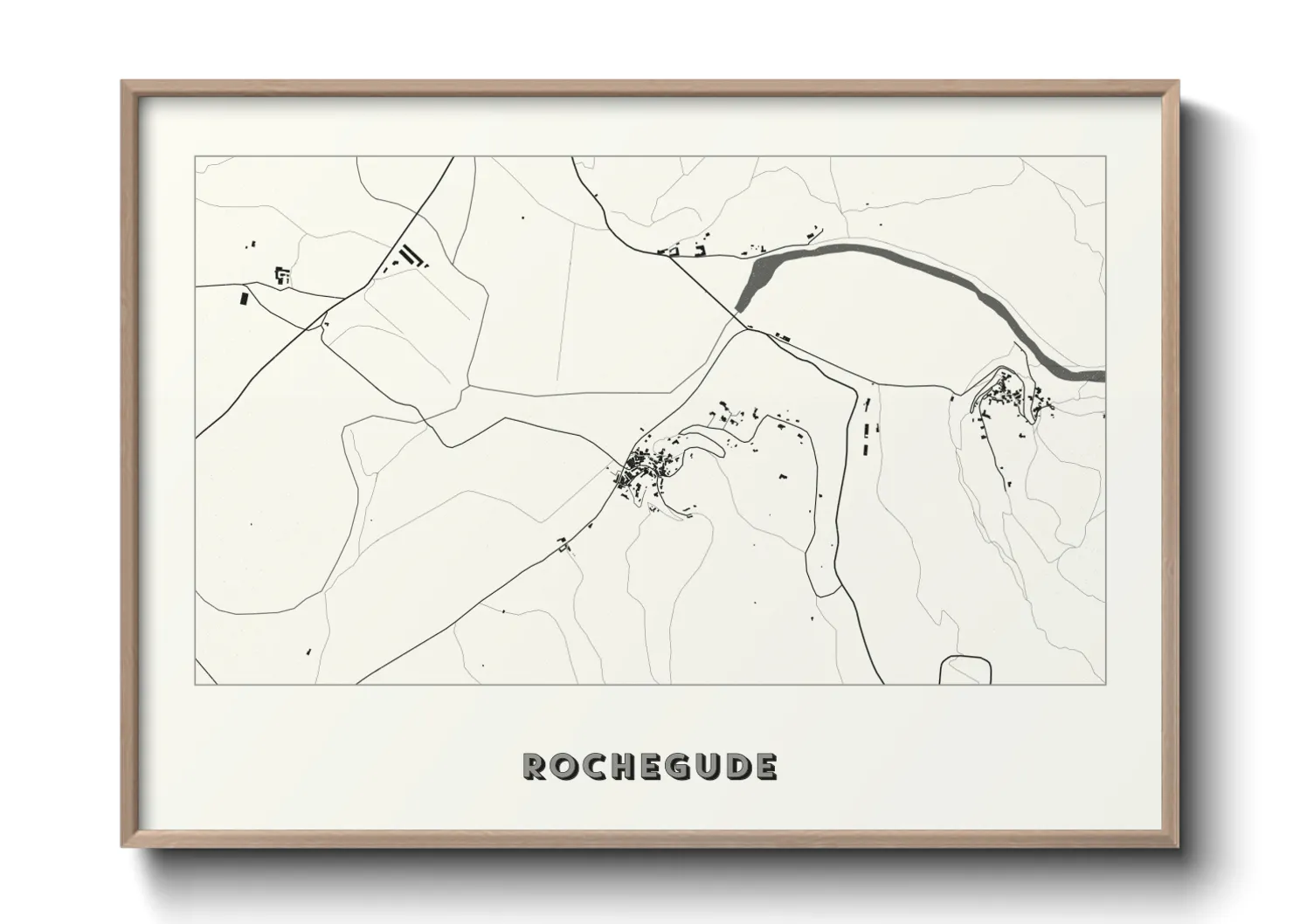 Une affiche de carte sur Rochegude