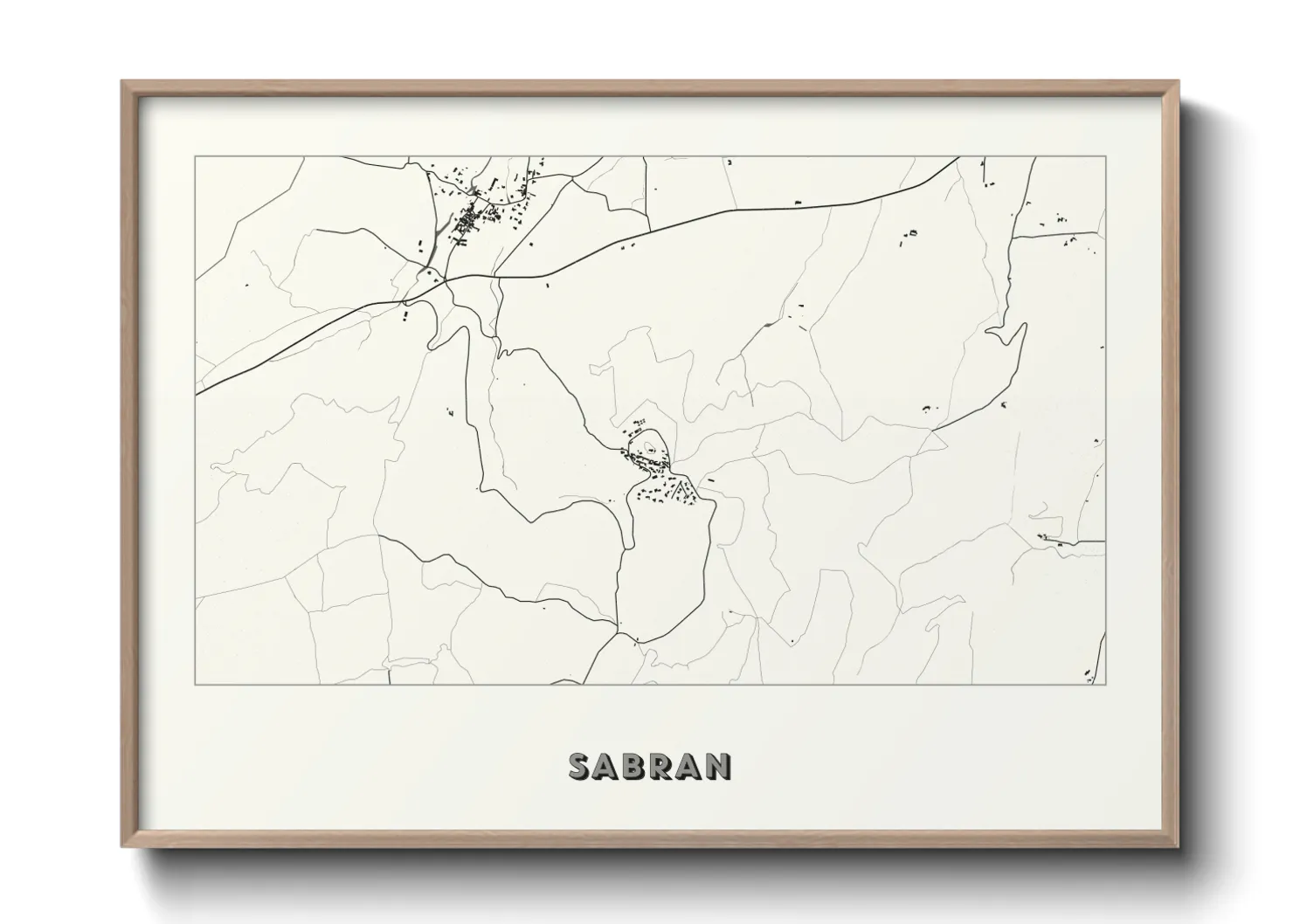 Une affiche de carte sur Sabran