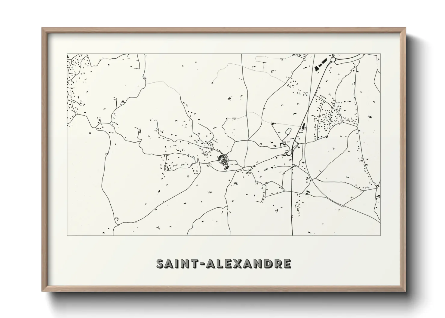 Une affiche de carte sur Saint-Alexandre